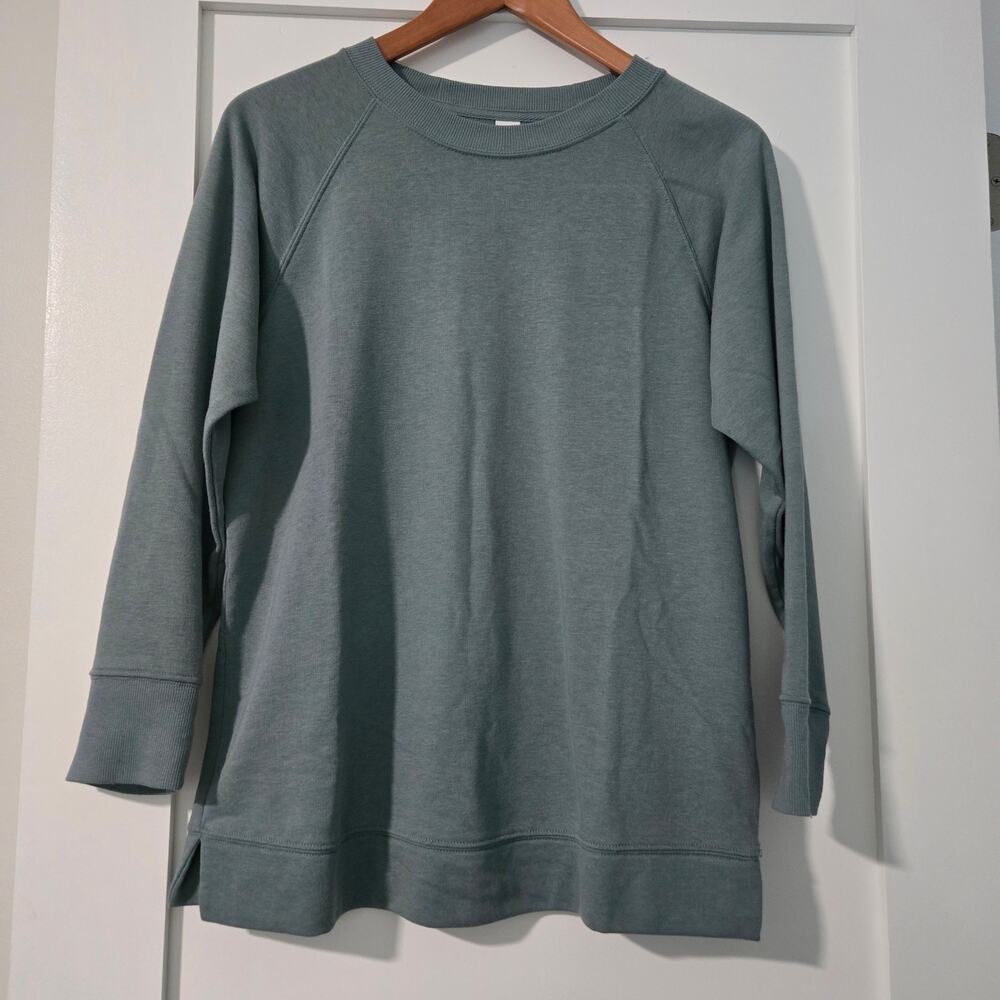 Old Navy Active XS Petite Teal Long Sleeve Crewneck Tunic Sweater